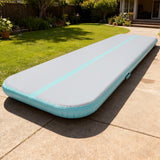 Inflatable Air Gymnastics Mat 10ft/13ft/16ft/20ft Training mat 4/8 inches Thick tumbling mat with Electric Pump for Home/Gym/Outdoor (pink/blue/green)