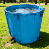 Foldable PVC Fish Tank with Stable Frame and Drain Valve for Aquaculture, Above Ground Fish Pond