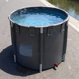 Foldable PVC Fish Tank with Stable Frame and Drain Valve for Aquaculture, Above Ground Fish Pond