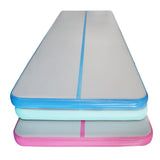 Inflatable Air Gymnastics Mat 10ft/13ft/16ft/20ft Training mat 4/8 inches Thick tumbling mat with Electric Pump for Home/Gym/Outdoor (pink/blue/green)