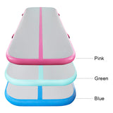 Inflatable Air Gymnastics Mat 10ft/13ft/16ft/20ft Training mat 4/8 inches Thick tumbling mat with Electric Pump for Home/Gym/Outdoor (pink/blue/green)