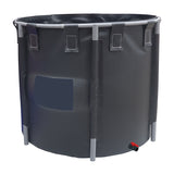 Foldable PVC Fish Tank with Stable Frame and Drain Valve for Aquaculture, Above Ground Fish Pond