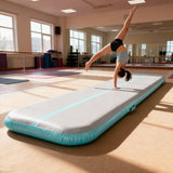 Inflatable Air Gymnastics Mat 10ft/13ft/16ft/20ft Training mat 4/8 inches Thick tumbling mat with Electric Pump for Home/Gym/Outdoor (pink/blue/green)